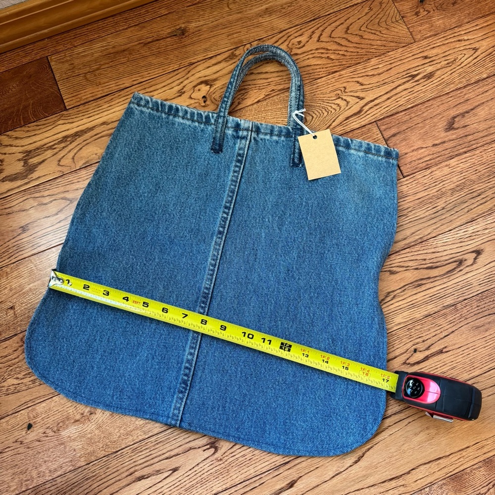 Denim Tote Bag in Medium Blue Hand Sewn By Me - Picture 6 of 8